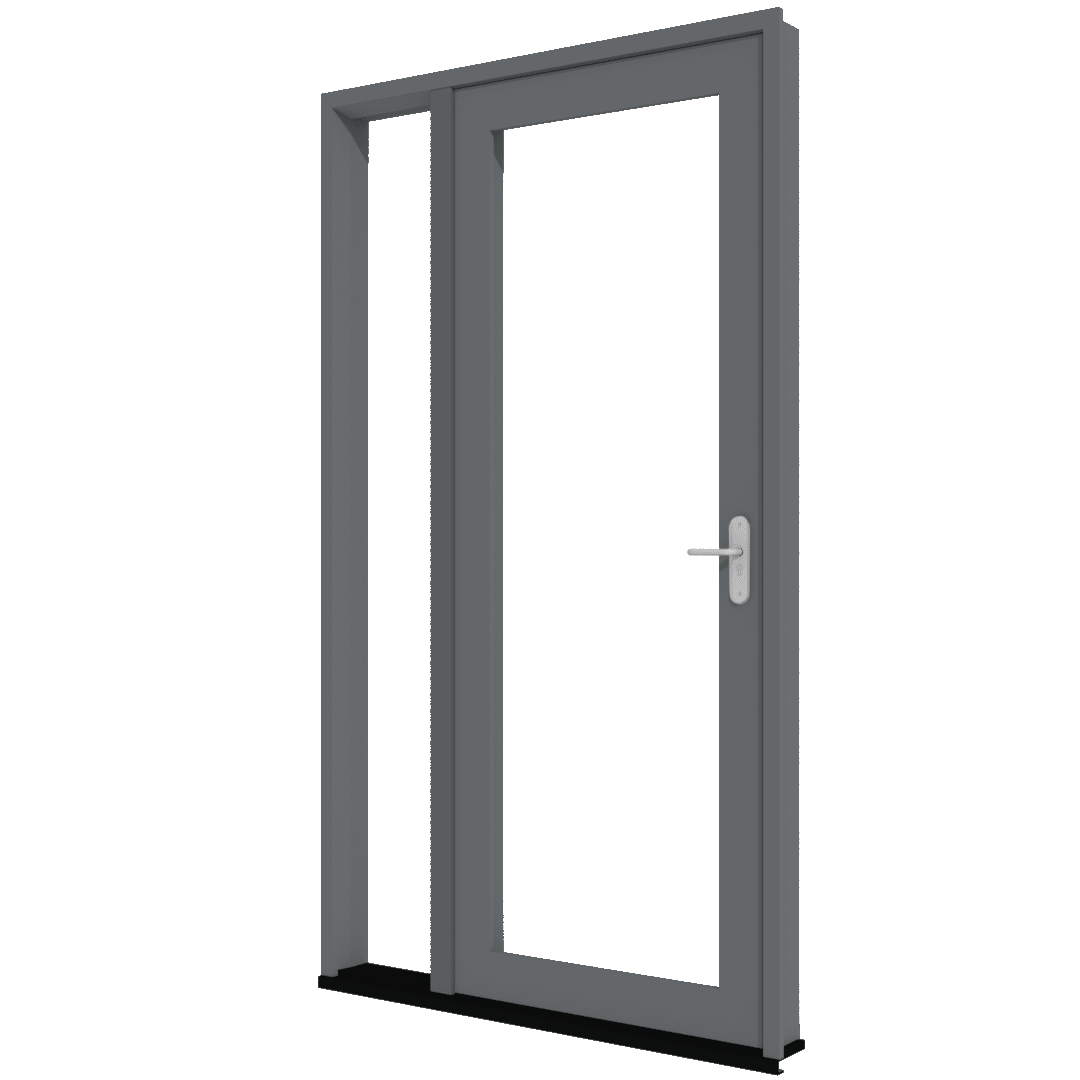 Aluminium Drehflügeltür mit Seitenlicht links