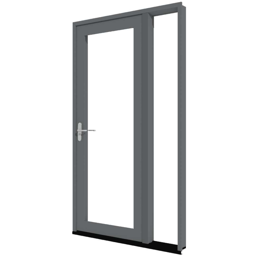 Aluminium Drehflügeltür mit Seitenlicht rechts