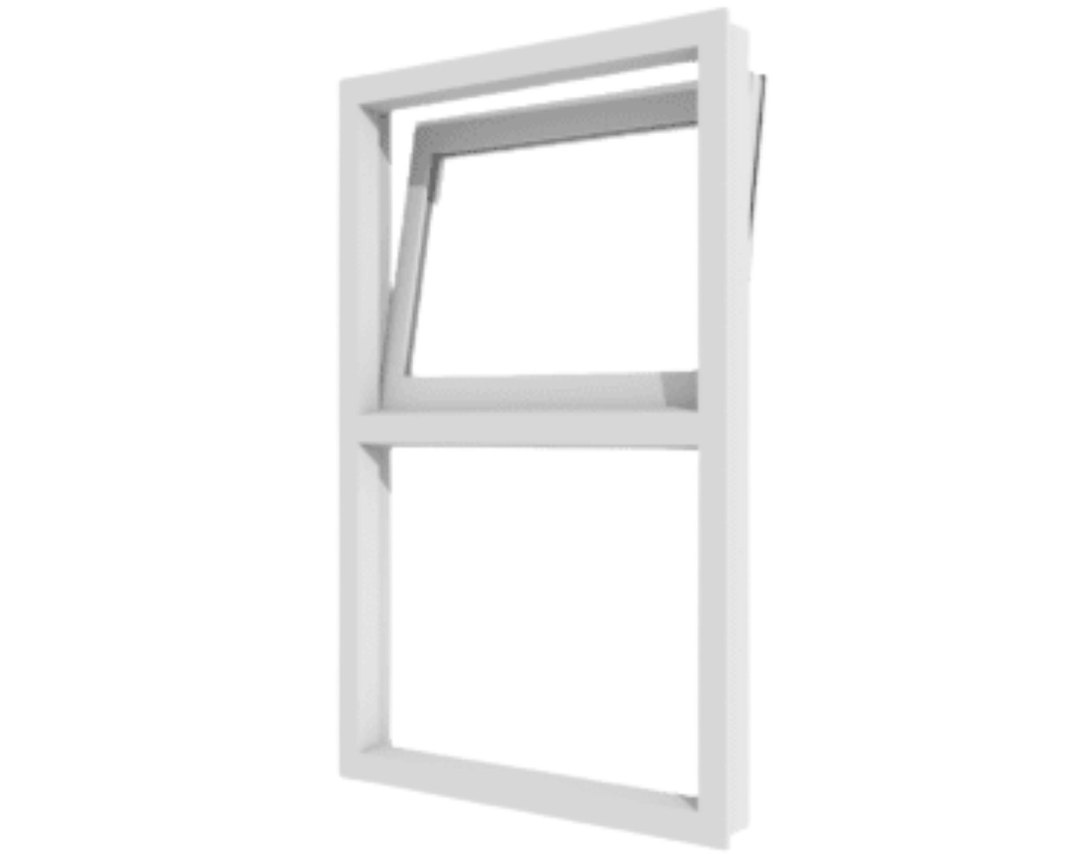 Kunststofffenster weiß aus Kunststoff mit zweiflügeligem Rahmen und gekipptem Oberteil