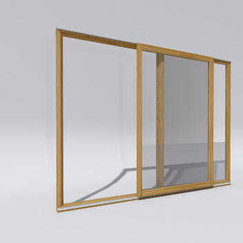 Holz-Schiebeelement mit zwei Flügeln